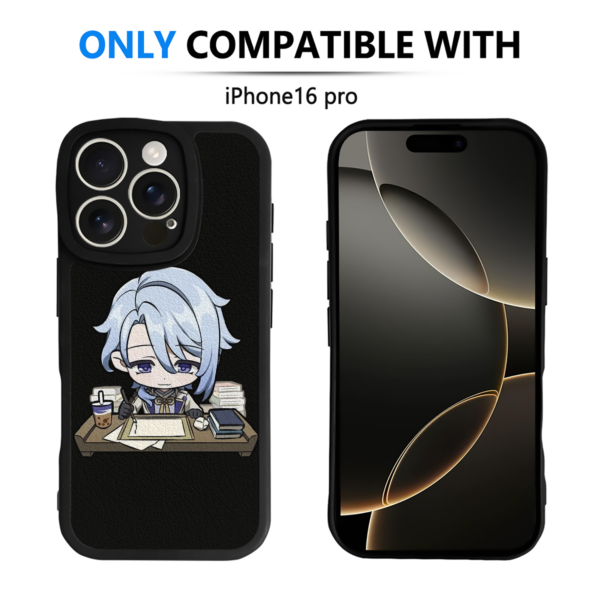 げんし神 神里綾人 かみさとあやと genshin Kamisato Ayato 【iPhone 16シリーズ対応】シリコンスマホケース（レザー調） 材質：シリコン